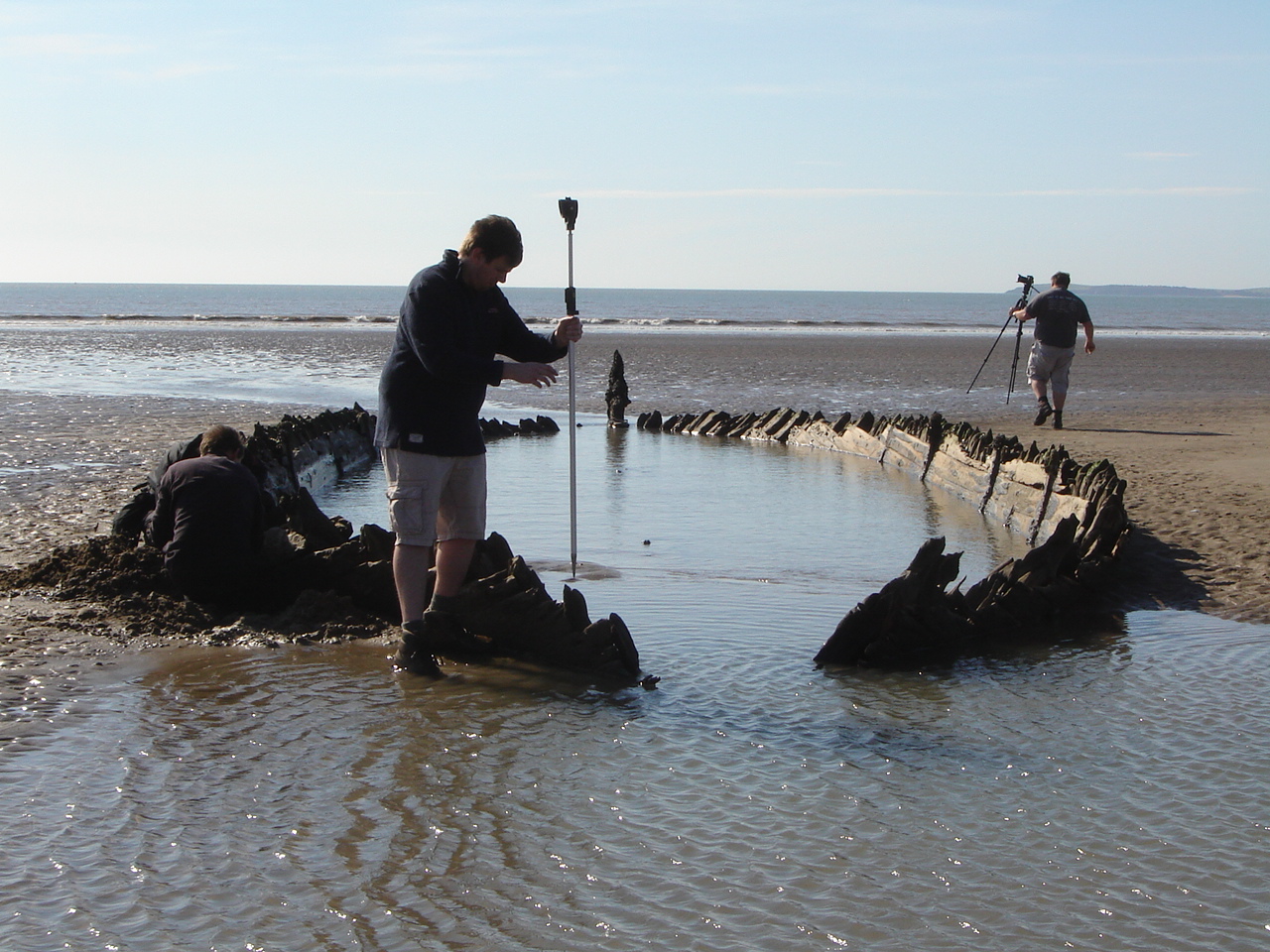 The Bow of the Marros Sands Wreck being Surveyed 
